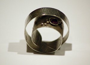 Organics series wrap ring:sterling silver, amethyst, granulation